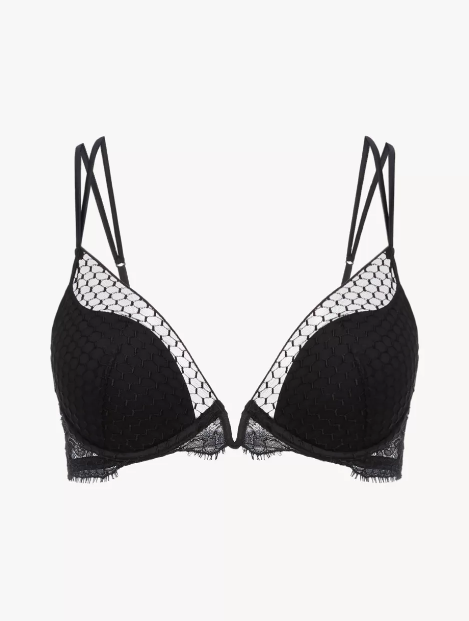 Padded | Push-Up-La Perla Underwired Push-Up Bra With Leavers Lace Black