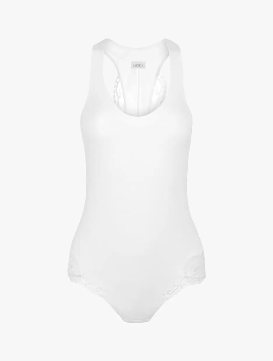 Bodysuits & Bustiers | Loungewear-La Perla Cotton Bodysuit White