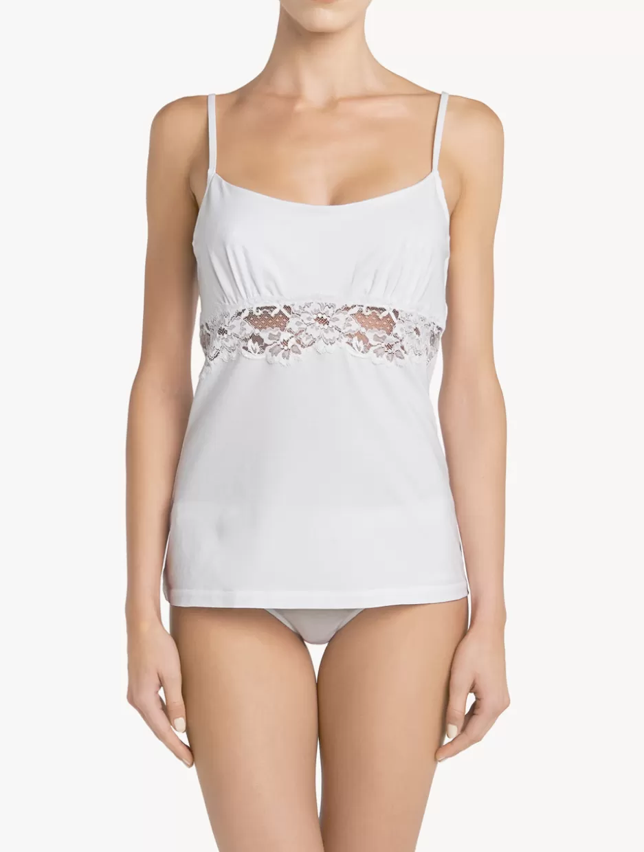 Camisoles | Pajamas-La Perla Cotton Camisole White