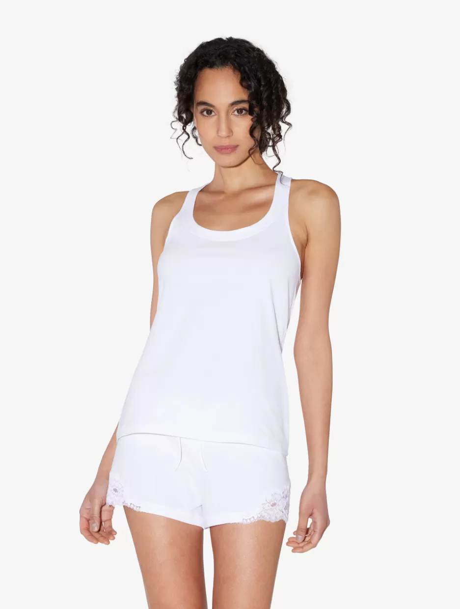 Camisoles | Pajamas-La Perla Cotton Vest Top White