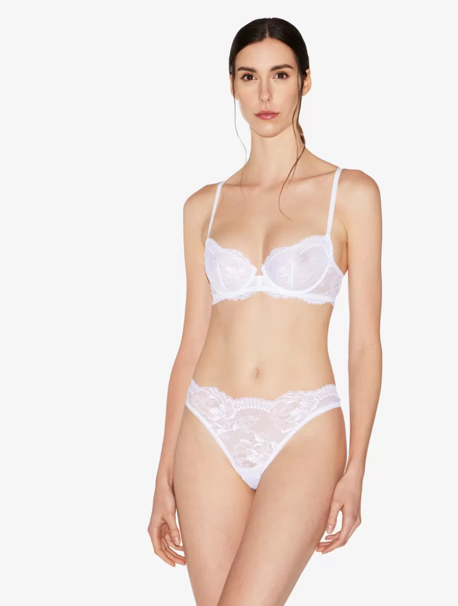 Balconette | Underwired-La Perla Lace Balconette Bra White