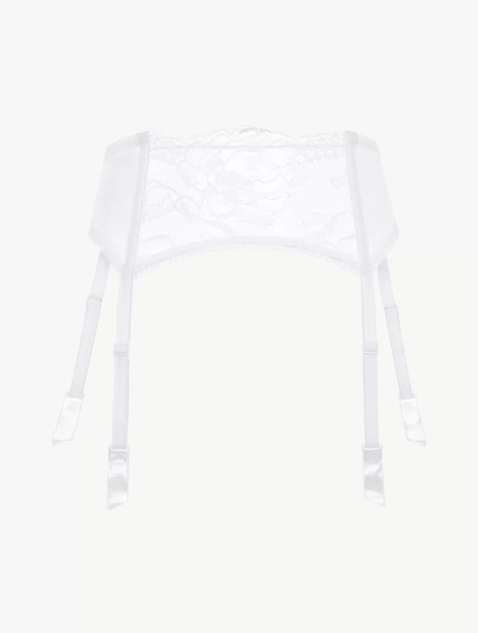 Garter Belts-La Perla Lace Suspender Belt White