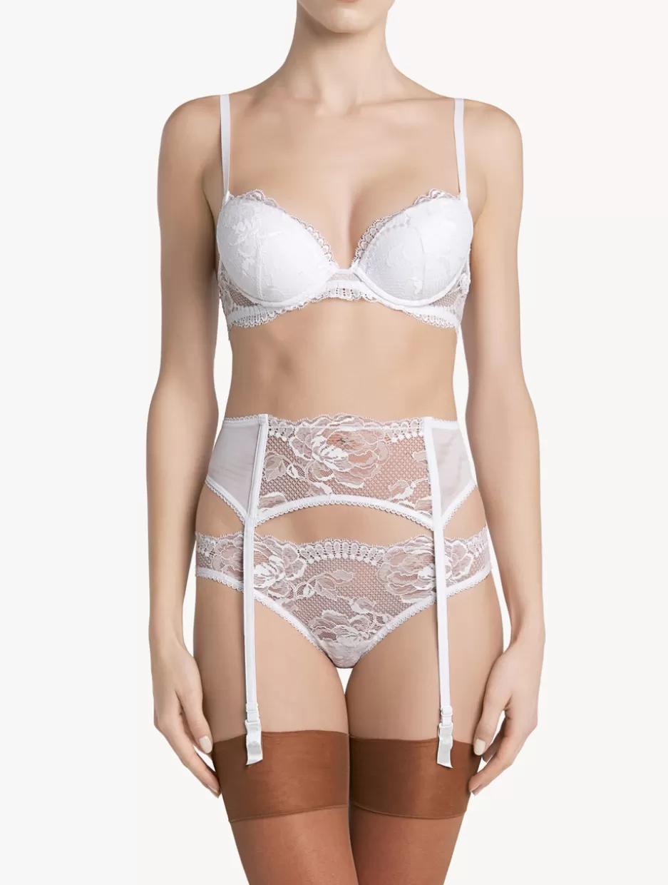 Garter Belts-La Perla Lace Suspender Belt White