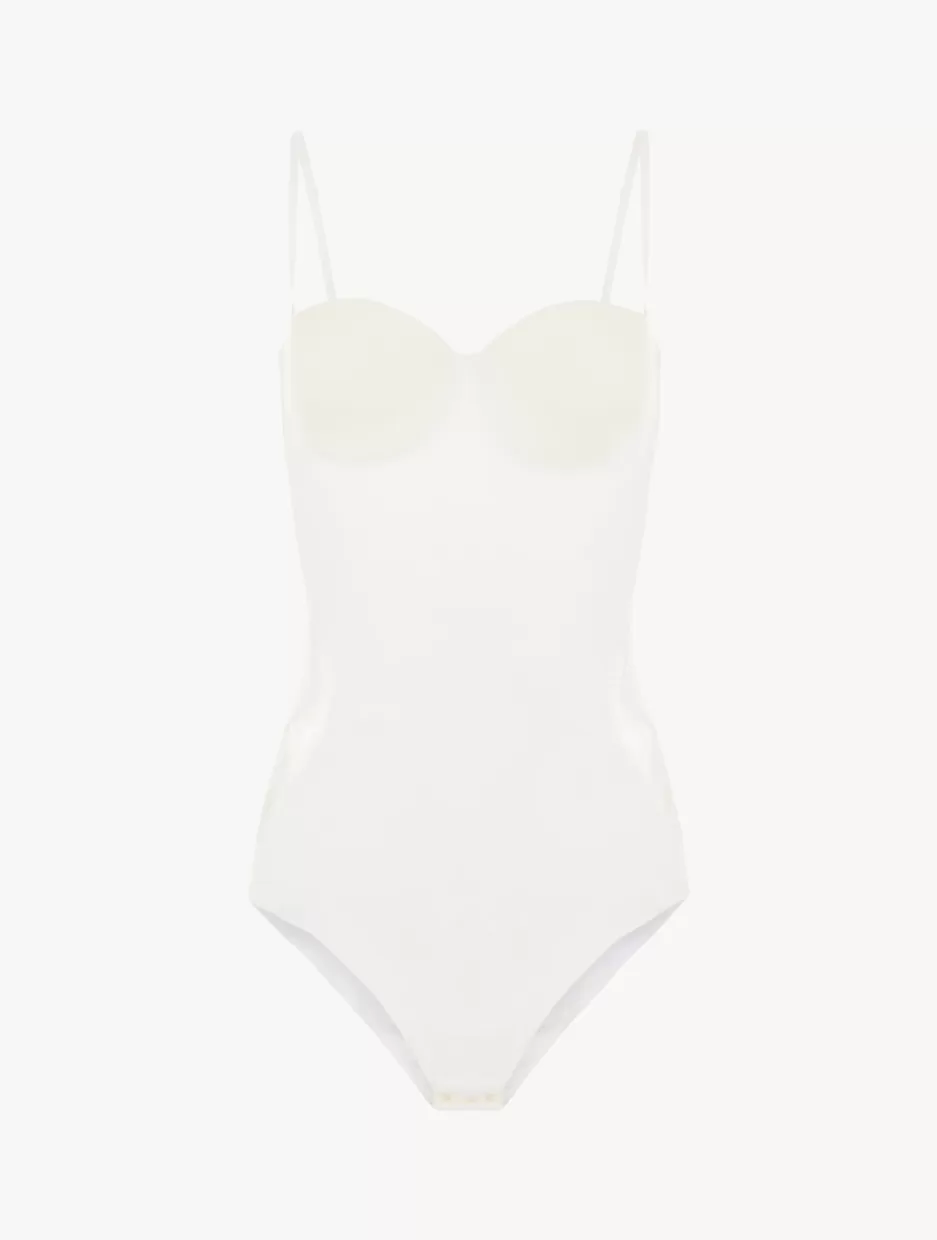 Bodysuits & Bustiers | Shapewear-La Perla Lycra Control Fit Body With Chantilly Lace White