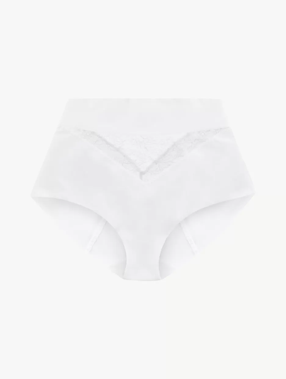 High-waist | Shapewear-La Perla Lycra Control Fit High-waist Briefs With Chantilly Lace White