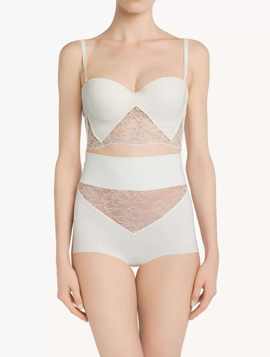 High-waist | Shapewear-La Perla Lycra Control Fit High-waist Briefs With Chantilly Lace White