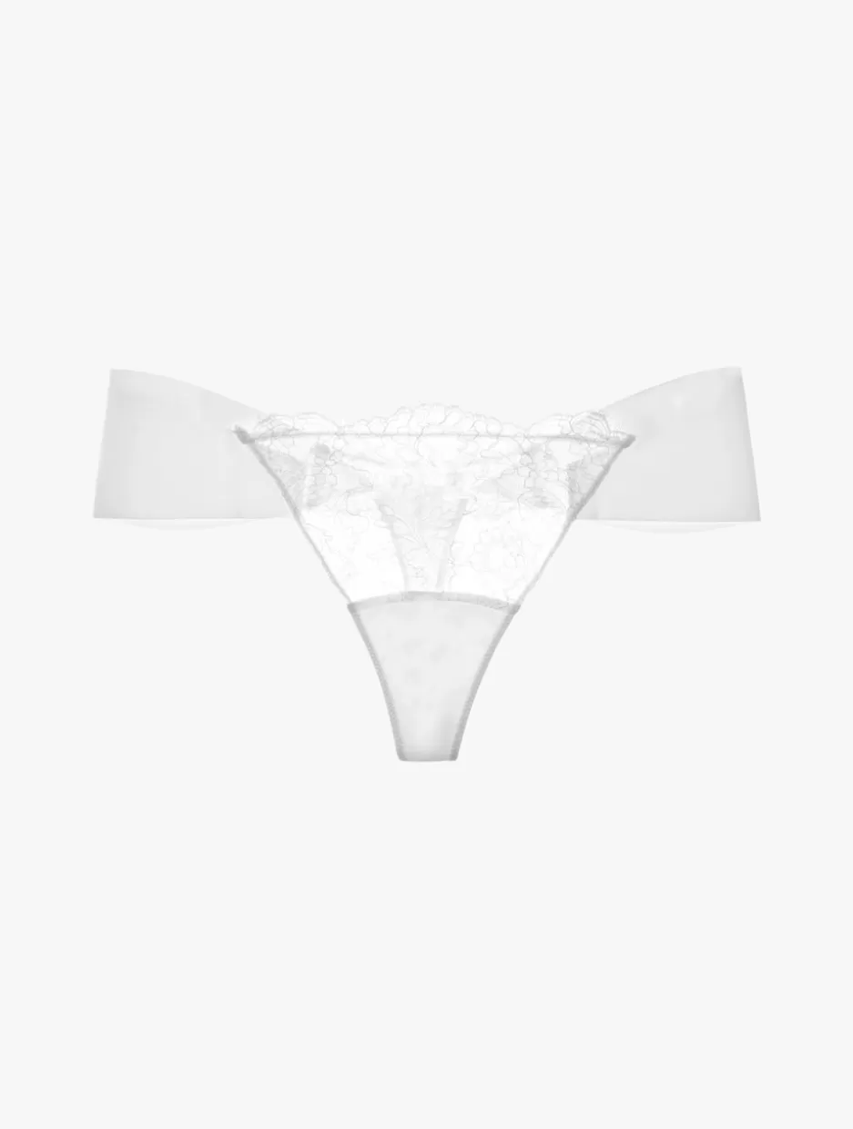 G string & Thong | Shapewear-La Perla Lycra Thong With Chantilly Lace White