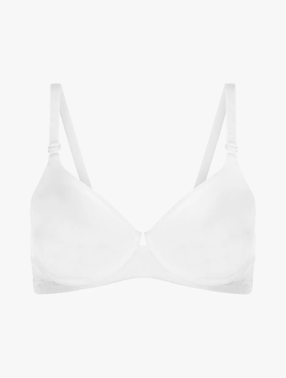 Triangle | Underwired-La Perla Lycra Underwired Bra With Chantilly Lace White