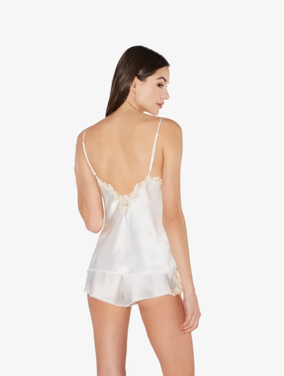 Camisoles | Pajamas-La Perla Silk Camisole With Frastaglio White