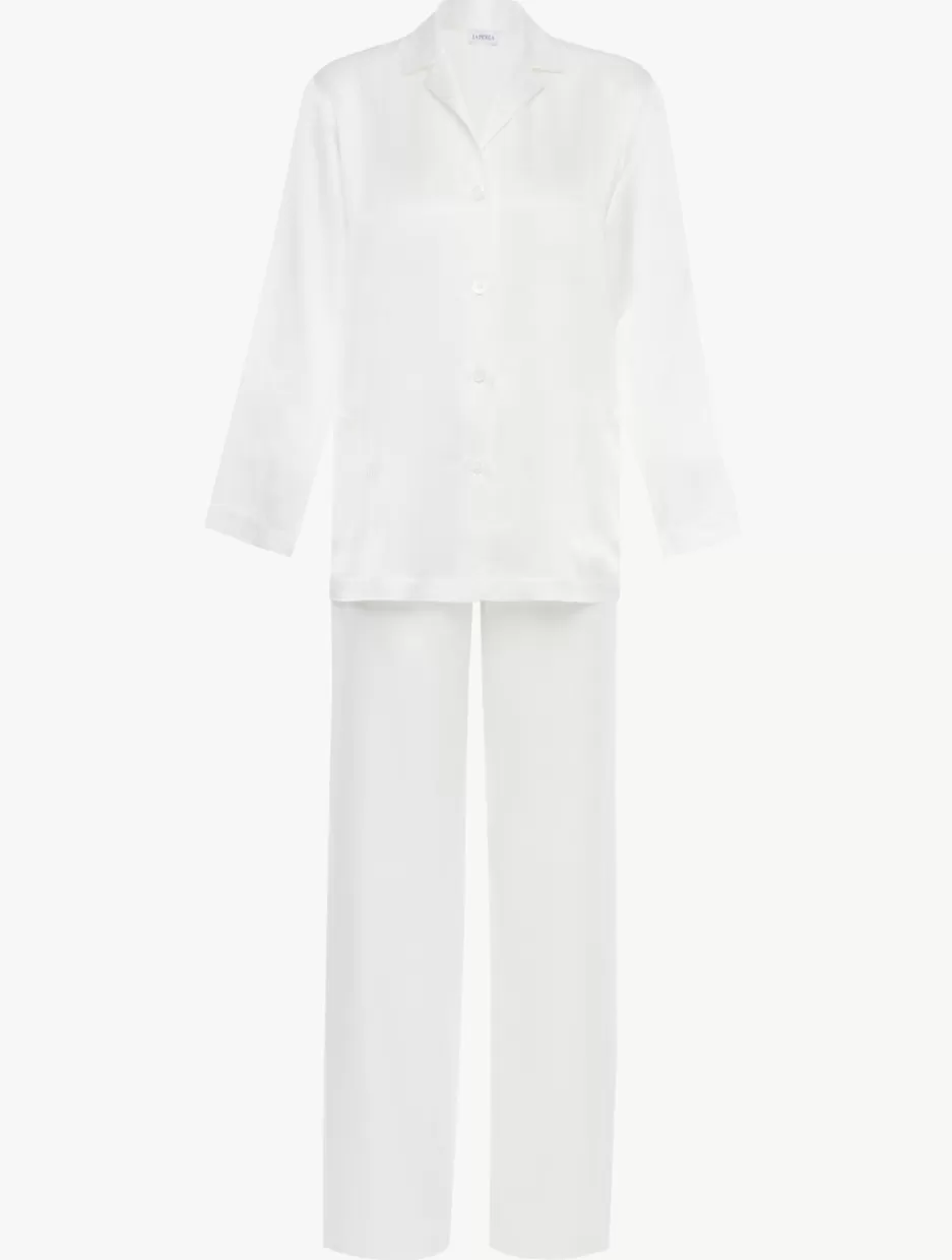 Pajamas | Silk Sleepwear-La Perla Silk Pajama Set White