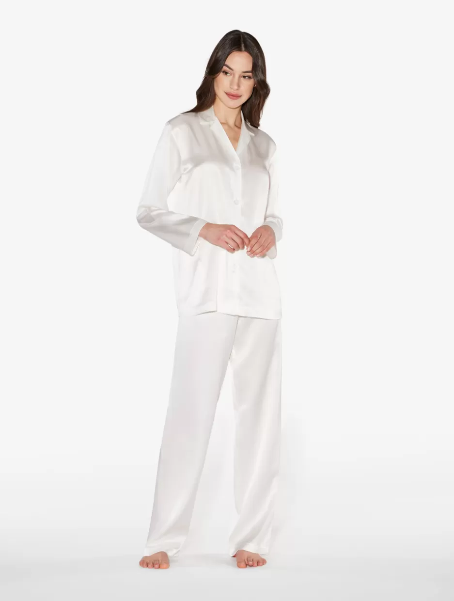 Pajamas | Silk Sleepwear-La Perla Silk Pajama Set White