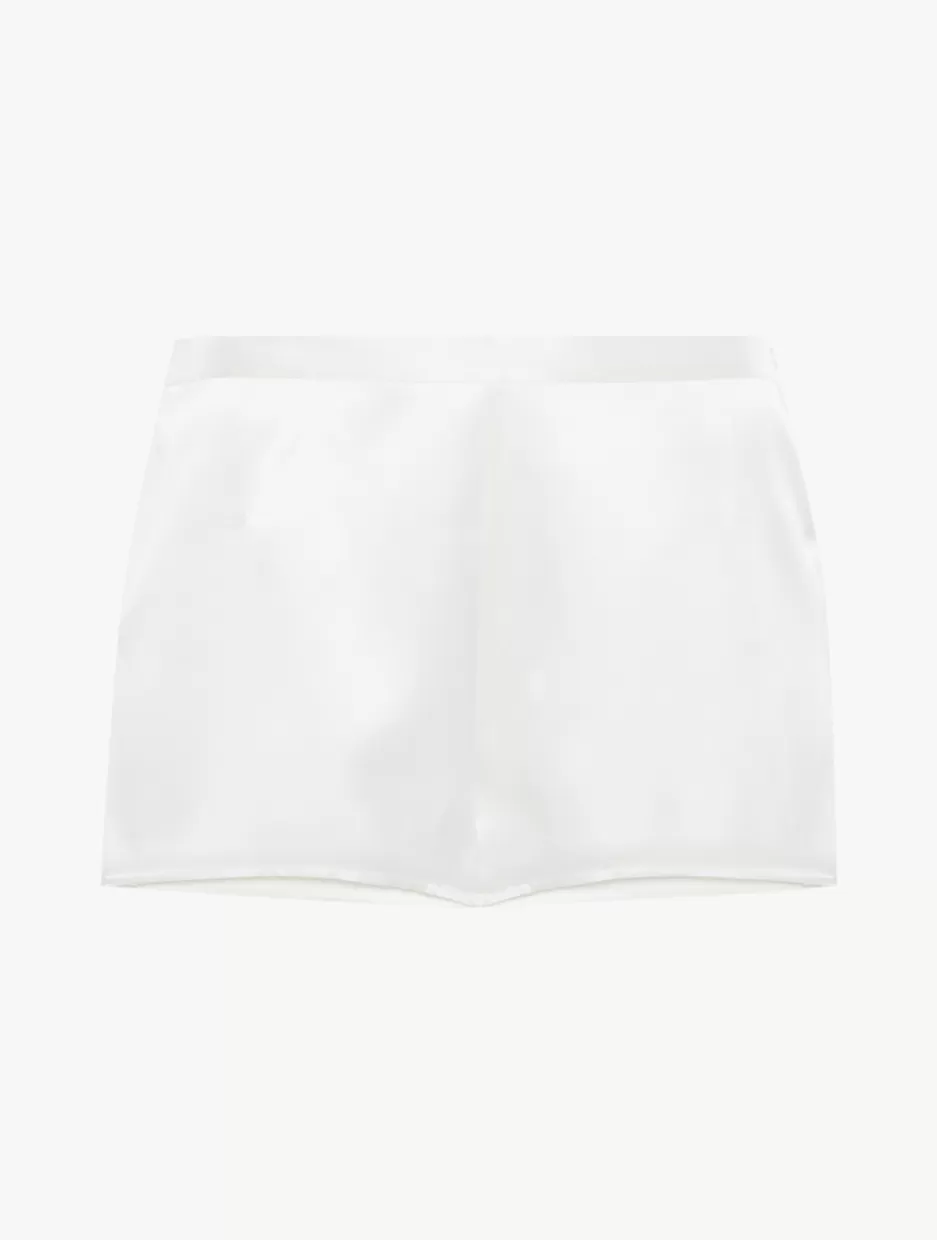 Pajamas | Sleep Shorts & Trousers-La Perla Silk Pajama Shorts White