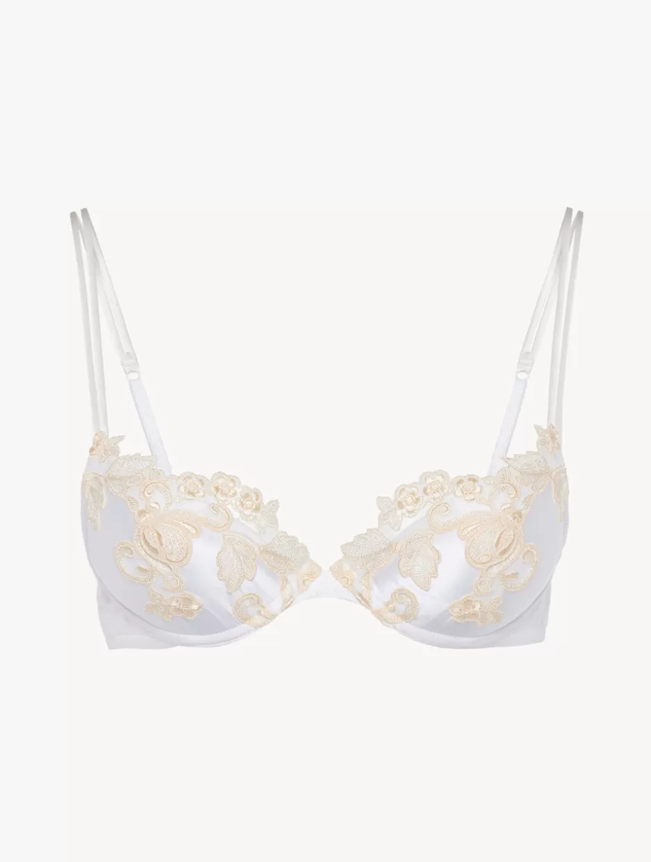 Padded | Push-Up-La Perla Silk Push-up Bra With Frastaglio White