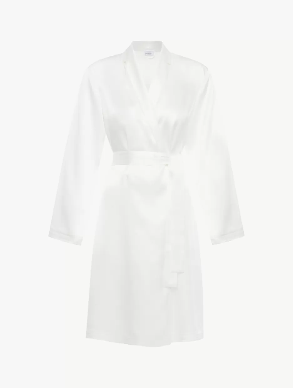 Robes | Silk Sleepwear-La Perla Silk Short Robe White