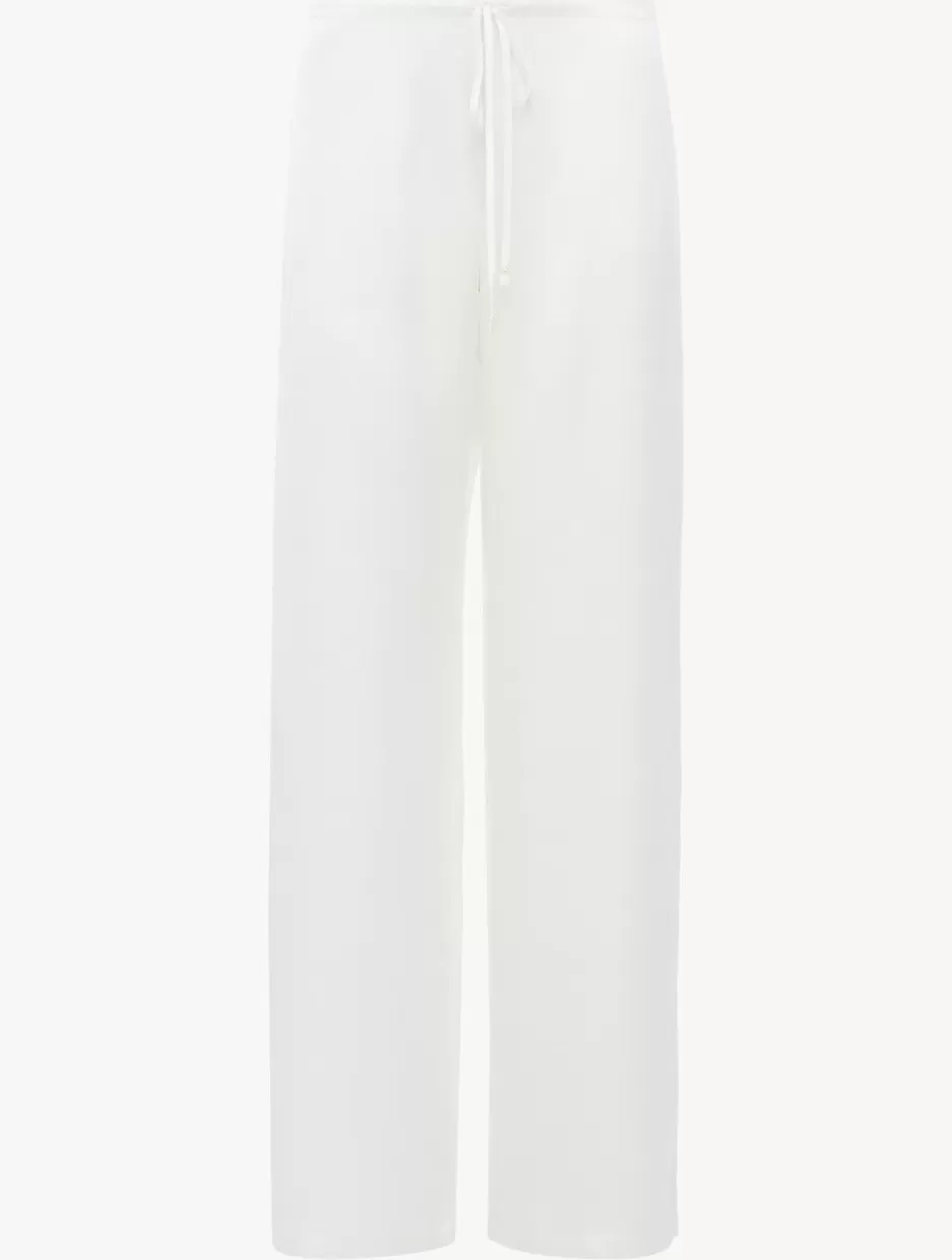 Pajamas | Sleep Shorts & Trousers-La Perla Silk Trousers White