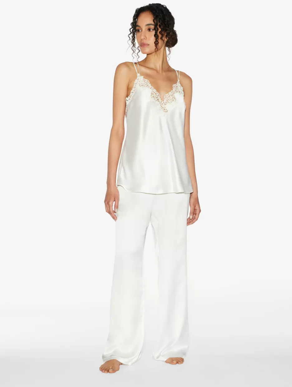 Pajamas | Sleep Shorts & Trousers-La Perla Silk Trousers White