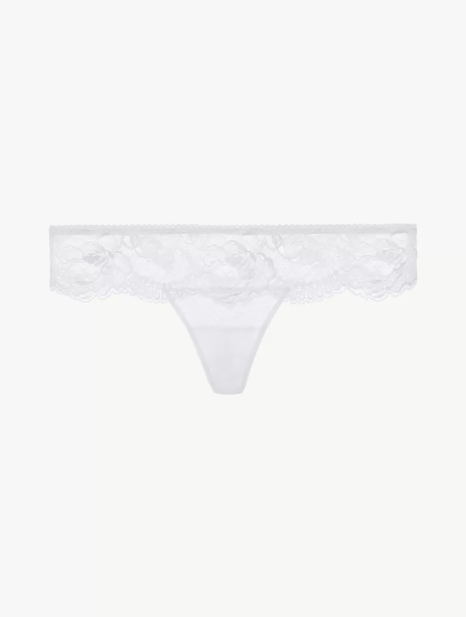 G string & Thong-La Perla Stretch Leavers Lace Thong White