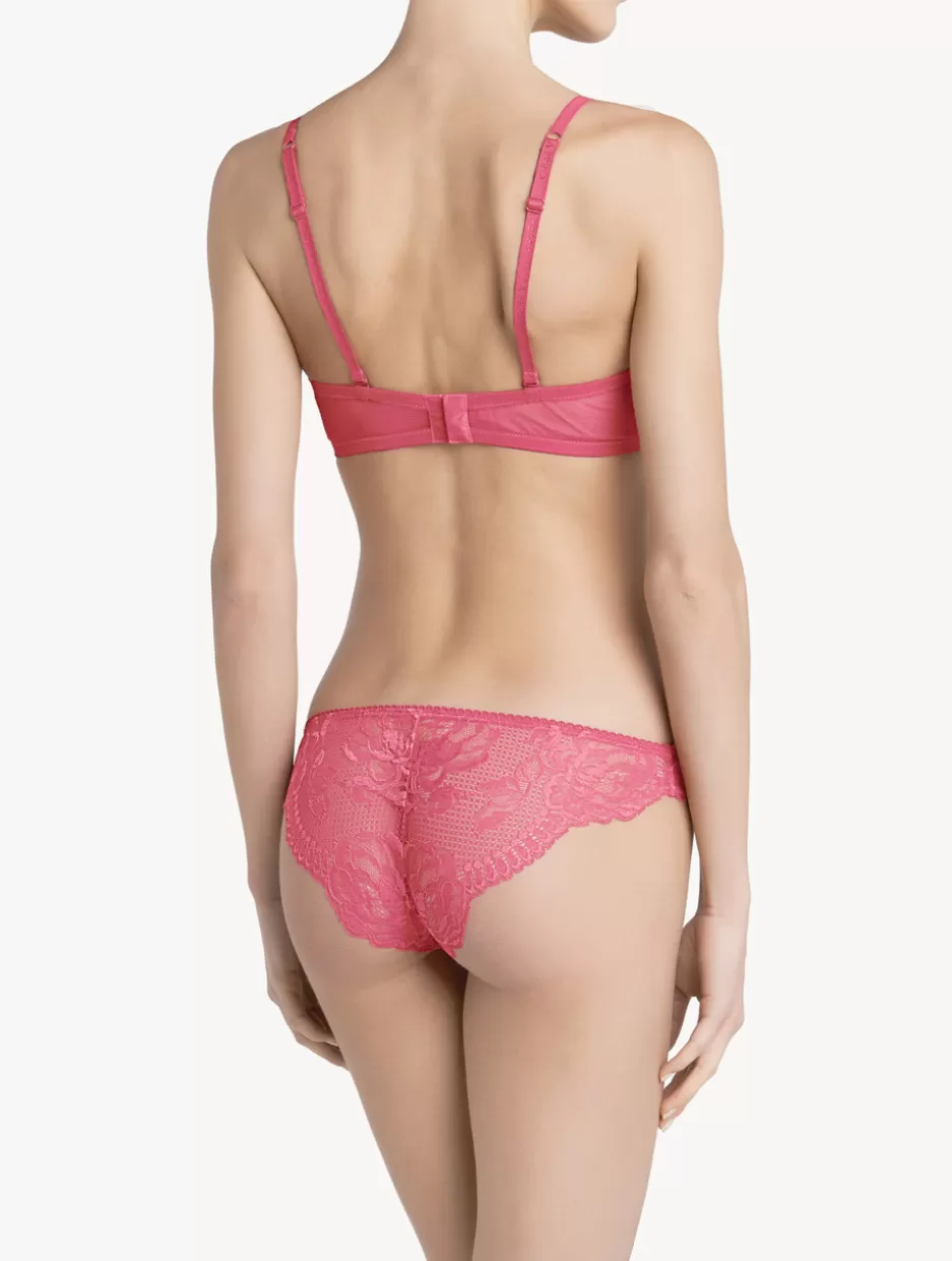 Brazilian-La Perla Wild Orchid Lace Brazilian Briefs Pink